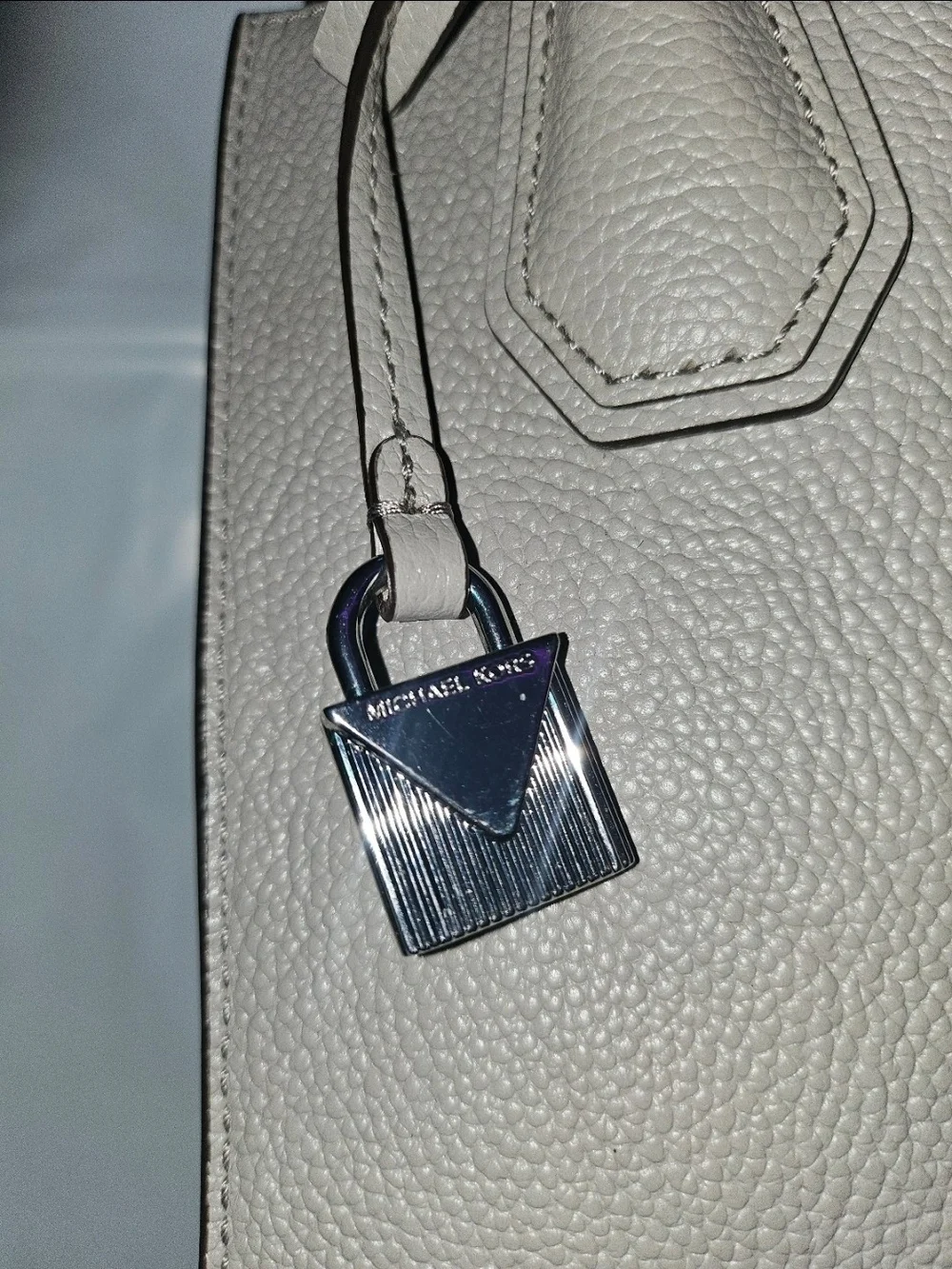 Michael Kors Pebbled Leather Tote in Light Gray